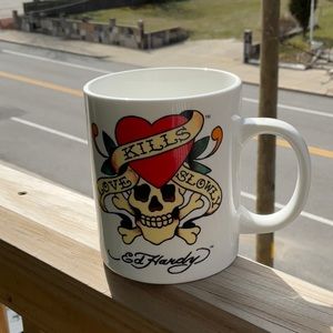 Ed Hardy Love Kills Slowly Rose Ceramics Coffee Mug